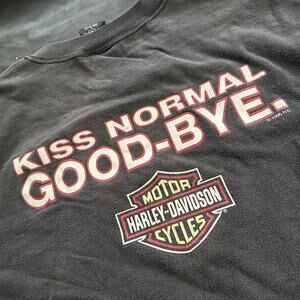 Vintage 90s Harley Davidson Kiss Normal Good Bye Shirt Biker 1996 USA L Distress